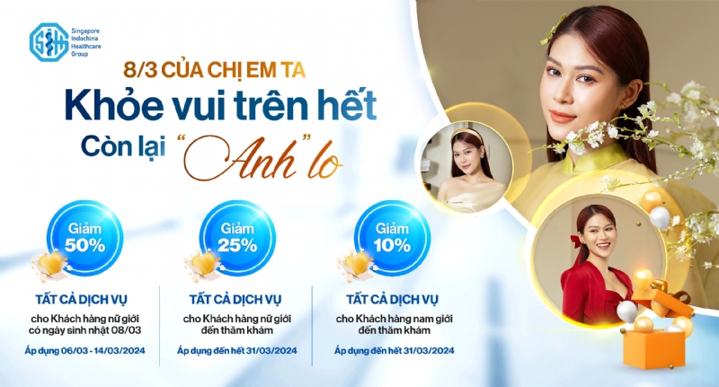 ƯU ĐÃI ĐẾN 50% CÁC DỊCH VỤ NHÂN DỊP LỄ 8/3