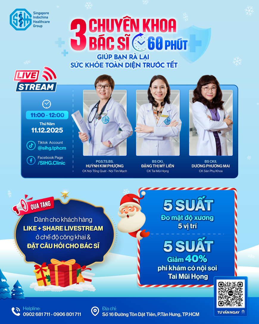 Livestream: 3 chuyên khoa - 3 bác sĩ - 60 phút Cùng nhau rà soát lại sức khỏe trước Tết