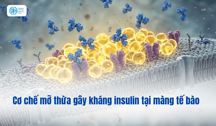 Cơ chế mỡ thừa gây kháng insulin tại màng tế bào